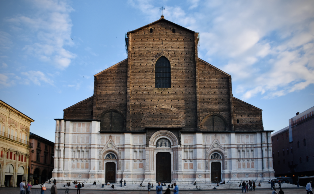 San Petronio Basilica, dating back to the 1300s, left unfinished for lack of funding.